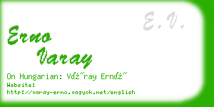 erno varay business card